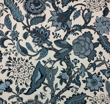 Ballard Designs Lucinda Jacob EAN Teal Sunbrella Blue Floral Fabric By Yard 54&quot;W - £28.76 GBP