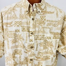 Hawaiian Aloha 2 XL Shirt Tapa Tiki Hut Palm Trees Geometric Tropical Puritan - £31.31 GBP