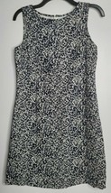J. CREW Blue Sheath Dress Floral Print Navy Blue Off-White Lined Sz 6 Sleeveless - £25.94 GBP