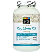 365 Whole Foods Market Cod Liver Oil 1000mg 180 Softgels - £34.75 GBP