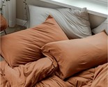 Jersey Knit Pillow Cases Set Of 2 - Burnt Orange Pillowcases Queen Pillo... - $31.99
