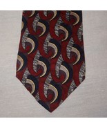 Abstract Geometric Novelty Tie Necktie 58&quot; Facets 100% Silk Red Black - £9.92 GBP