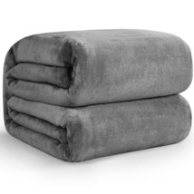 Fleece Soft Blanket For Couch Grey, Super Soft Flannel Fuzzy Blanket Gray Throw, - £18.03 GBP