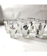 Set 6 Libbey Frosted Silver Leaf Glasses 12 Oz 5.5 Inches Tall Vintage - $29.89
