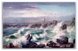 Old Harbour Lighthouse Folkestone England UNP Raphael Tuck 9415 DB Postcard W8 - £6.29 GBP