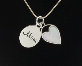 Baroni Argent Sterling Fête des Mères Nacre Pendentif Coeur - $157.41