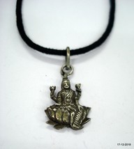 vintage antique tribal old silver necklace amulet pendant hindu goddess Laxmi Ji - £52.58 GBP