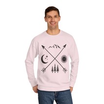 Unisex Crew Sweatshirt - Custom Celestial Symbols Print, Cotton Blend, Cozy and  - £33.36 GBP+