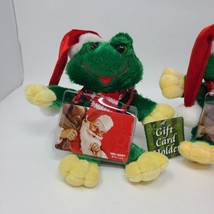 Dan Dee Small Green Plush Christmas Frog Gift Card Holder Lot of 3 Green Frogs - £12.65 GBP