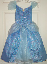 Disney Cinderella Dress Costume Princess Fancy Theme Park Size Med 7/8 - £55.74 GBP