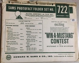 1964 SAMS Photofact vintage schematics folder set #722 Zenith Philco GE ... - £7.81 GBP