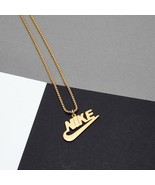 NEW NIKE GOLD NECKLACE STAINLESS STEEL 20&quot; INCH CHAIN WITH ADJUSTER SWOOSH - $27.01 CAD