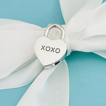 Tiffany &amp; Co XOXO Hugs and Kisses Heart Padlock Charm Pendant in Sterling Silver - £294.96 GBP