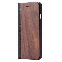 Walnut Wood + Leather Wallet Flip Case For Note 5 - £10.10 GBP