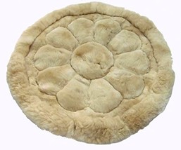Alpakaandmore, Alpaca Fur Rug Round Different Sizes Flower Design (55.12 Inch... - $242.55