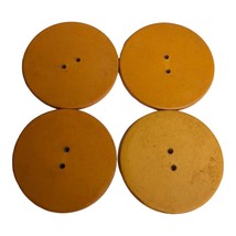 Lot 4 Big Buttons VTG Golden Brown Size 28mm Flat 2 Hole - £3.89 GBP
