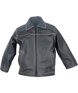 Alpakaandmore Boys Lamb Nappa Leather Bomber Jacket Black Moto Biker (7-... - £217.42 GBP