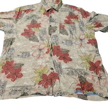 Caribbean Joe Mens Button Up Hawaiian Shirt Multicolor Size XL Rayon Collar - $20.90