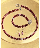 Smithsonian Crimson Freshwater Pearl Jewelry by Lynn Olander  - £63.94 GBP