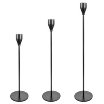 Us Candle Holders Set Of 3 For Taper Candles, Decorative Candlestick Matte Black - £31.12 GBP