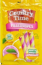 Country Time 3oz SOUR N SWEET LEMONADE Filled Ropes Soft &amp; Chewy Candy-S... - $7.80
