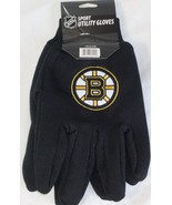 NHL Boston Bruins Utility Gloves Black w/ Black Palm by FOCO - £12.86 GBP