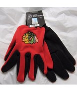 NHL Chicago Blackhawks Colored Palm Utility Gloves by FOCO Red w/ Black ... - £8.83 GBP