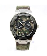 New Guess U0458L1 Camouflage Dial and Iconic Canvas Green Band Women Watch - £88.41 GBP