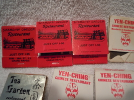 Restaurant Match Books Shanghai Garden Tea Garden Yen Chong Grand Rapids MI - $152.10 MXN