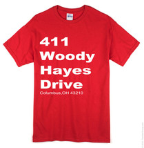 Ohio State Address 411 Woody Hayes Ave Drive OSU T Shirt - £13.30 GBP