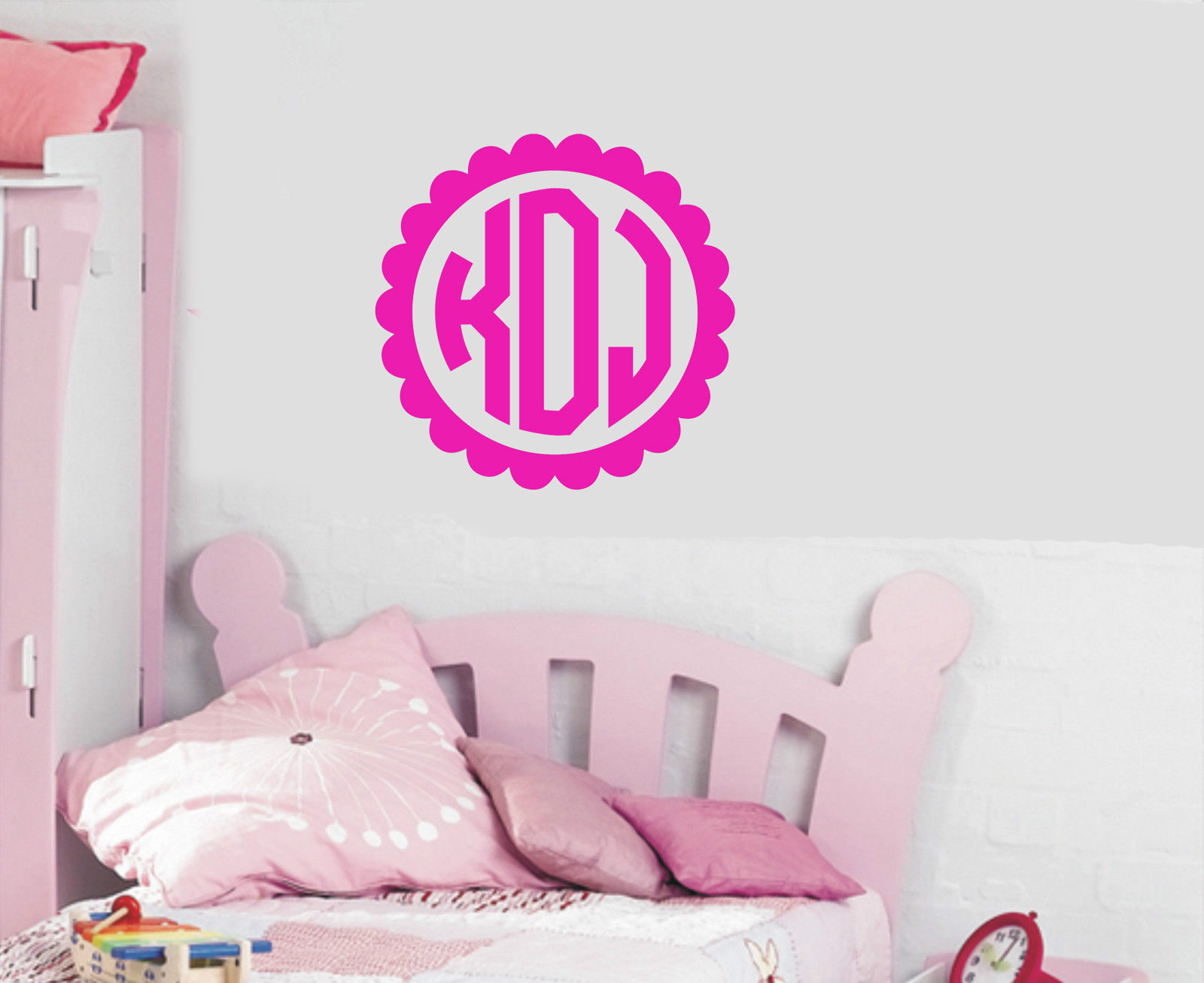 Monogram Circle Design Vinyl Wall Decal - $9.80 - $29.40