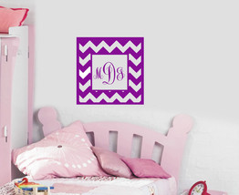 An item in the Home & Garden category: Square Chevron Monogram Wall Vinyl Decal Art Sticker Name