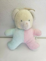 Bantam Bear Pastel Terry Cloth Plush Stuffed Animal Squeaks Blue Pink Yellow  - £31.14 GBP