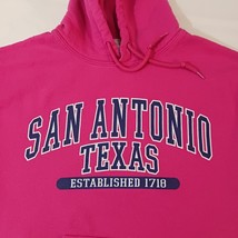 Gildan Heavy Blend SAN ANTONIO TEXAS Women's Pink Drawstring Hoodie Sweatshirt S image 6