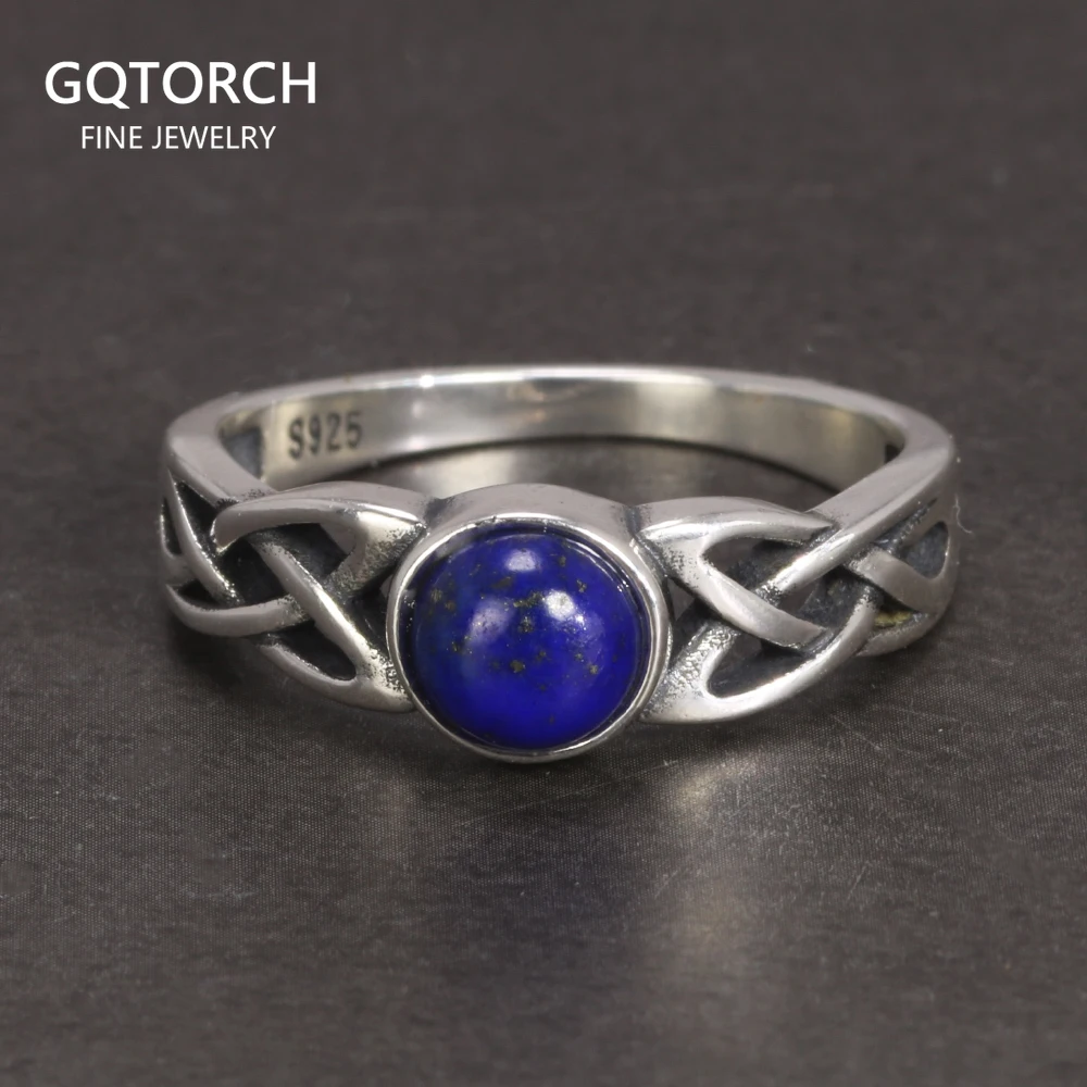 Real 925 Sterling Silver Daylight Ring Vampire Diaries with Natural Lapis Lazuli - £38.77 GBP