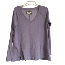 Maeve By Anthropologie Womens Top Small Lt Purple Waffle Knit Thermal Pu... - $18.58