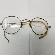 Wire Rim Eyeglasses Art Deco Textured Silver 1940s Original Case Bakelite Cover - £15.10 GBP