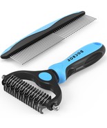 Pet Grooming Brush and Metal Comb Combo Cat Brush Dog Brush for Shedding... - £16.99 GBP