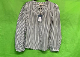 Women’s Striped Puff Long Sleeve Button-Front Blouse - Universal Thread XS - $15.99