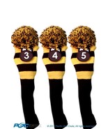 Black Gold Hybrid Golf Headcovers New 3 piece 3 4 5 Knit Rescue club Hea... - $733.10 MXN
