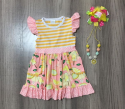 NEW Boutique Citrus Lemon Baby Girls Sleeveless Pocket Dress 12-18 Months - £10.26 GBP