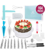 164 in 1 Cake Turntable Set Stainless Steel Decorating Mouth Baking Tools - £32.97 GBP