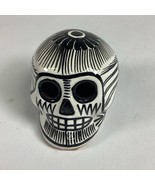 Day Of The Dead Black And White Small Sugar Skull Figurine - $14.84