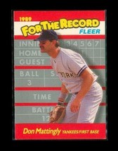 Vintage 1989 FLEER FOR THE RECORD Baseball Card #6 of 6 DON MATTINGLY Ya... - £7.73 GBP