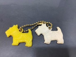 Vintage Souvenir Keyring 2 Cute Lil Dogs Keychain Ancien Porte-Clé P’tits Chiens - £6.44 GBP