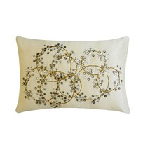 Crystal Clear - Art Silk Ivory Decorative Lumbar Pillow Cover - £23.01 GBP+
