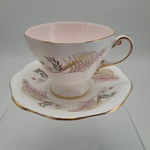 Vintage Allegro Pink Teacup &amp; Saucer Set Gold Trim Bone China Made In En... - £22.31 GBP