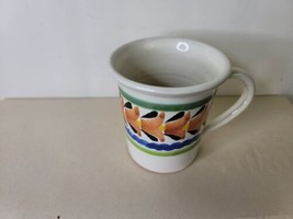 Hand Made Mug Mexico Flowers Pastel Colors 4 Inches - £14.01 GBP