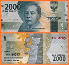 INDONESIA 2016 UNC 2000 Rupiah Banknote P- 155  &quot;National Heroes&quot; Issue - £0.78 GBP