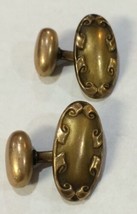 Antique Floral Engraved Gold Tone Cufflinks Signed &quot; WGC&quot; - £35.88 GBP